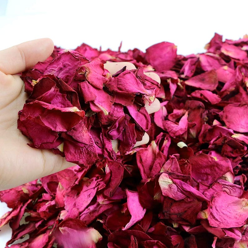 Hslife 150 Grams/ 5.3 OZ Natural Real Red Rose Flower Petals Dried Rose Petal for Wedding Decoration Bath Foot Bath Wedding Confetti Crafts Accessories (5.3, Ounces) - Image 3